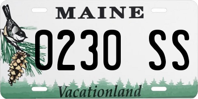 ME license plate 0230SS