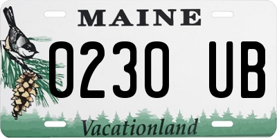 ME license plate 0230UB