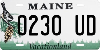 ME license plate 0230UD