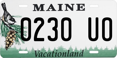 ME license plate 0230UO