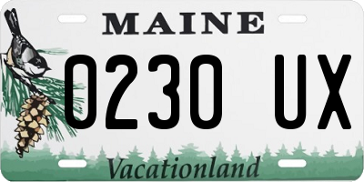 ME license plate 0230UX