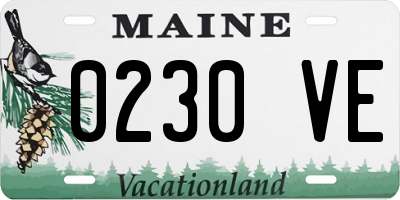 ME license plate 0230VE