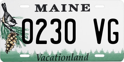 ME license plate 0230VG