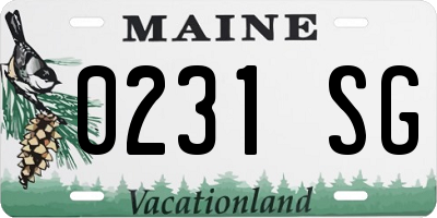 ME license plate 0231SG