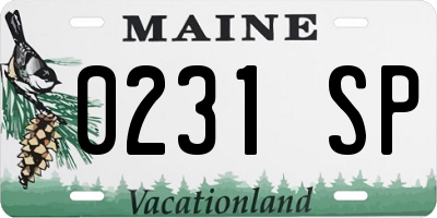 ME license plate 0231SP