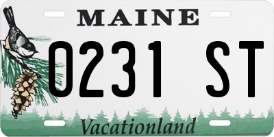 ME license plate 0231ST