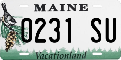 ME license plate 0231SU