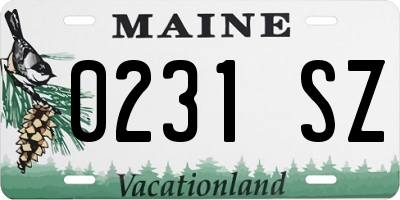 ME license plate 0231SZ