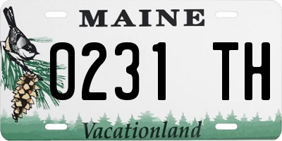 ME license plate 0231TH