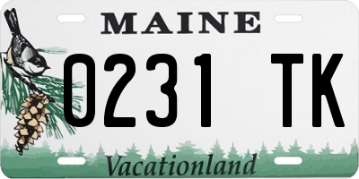 ME license plate 0231TK