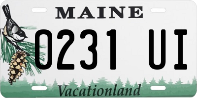ME license plate 0231UI