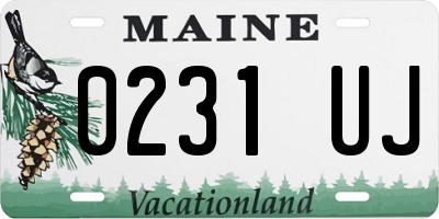 ME license plate 0231UJ