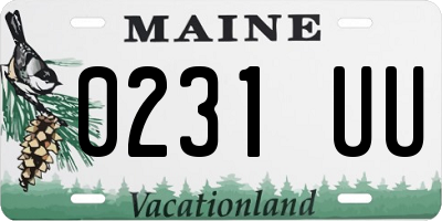 ME license plate 0231UU