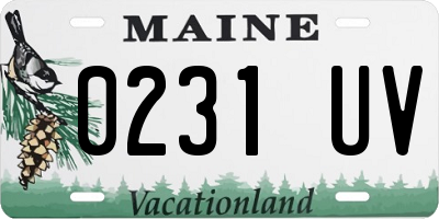 ME license plate 0231UV