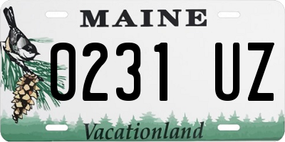 ME license plate 0231UZ