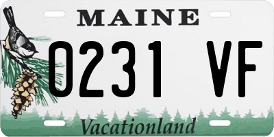 ME license plate 0231VF