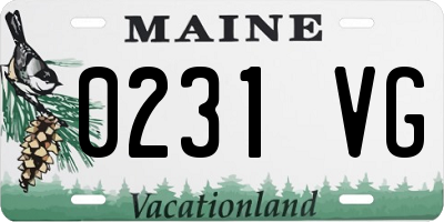 ME license plate 0231VG