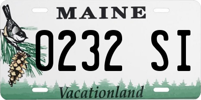 ME license plate 0232SI