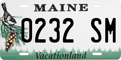 ME license plate 0232SM