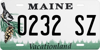 ME license plate 0232SZ