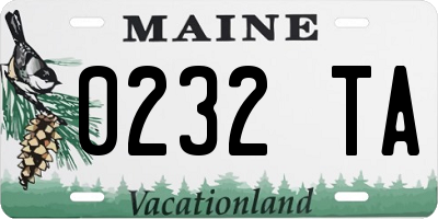 ME license plate 0232TA