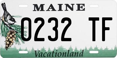 ME license plate 0232TF