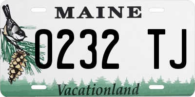 ME license plate 0232TJ