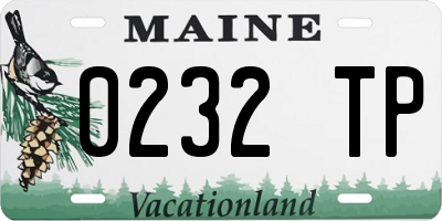 ME license plate 0232TP