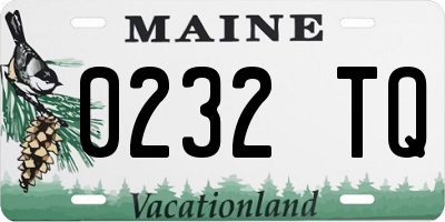 ME license plate 0232TQ