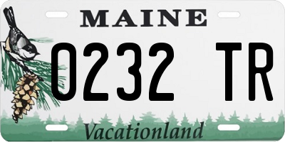 ME license plate 0232TR