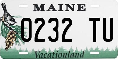 ME license plate 0232TU