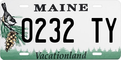 ME license plate 0232TY