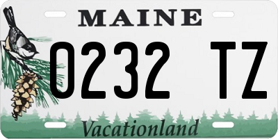 ME license plate 0232TZ