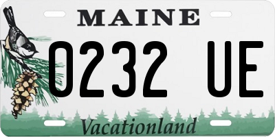 ME license plate 0232UE