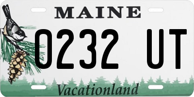 ME license plate 0232UT