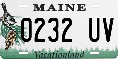 ME license plate 0232UV