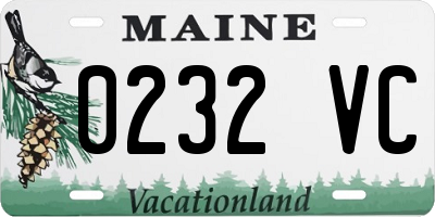 ME license plate 0232VC