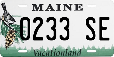 ME license plate 0233SE
