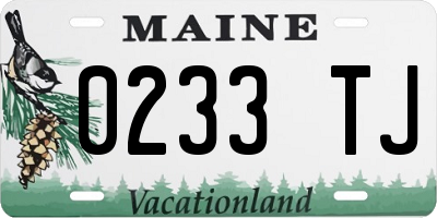 ME license plate 0233TJ