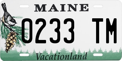 ME license plate 0233TM