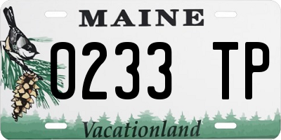 ME license plate 0233TP