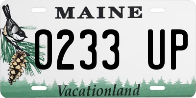 ME license plate 0233UP