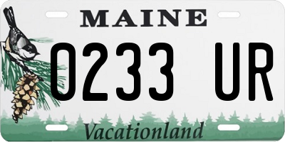 ME license plate 0233UR