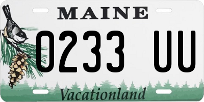 ME license plate 0233UU