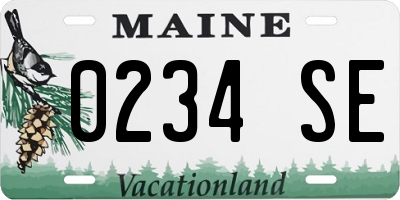 ME license plate 0234SE