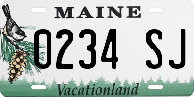 ME license plate 0234SJ