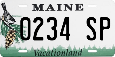 ME license plate 0234SP