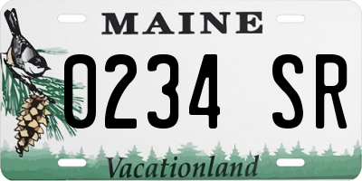 ME license plate 0234SR
