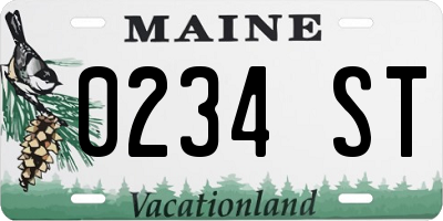 ME license plate 0234ST