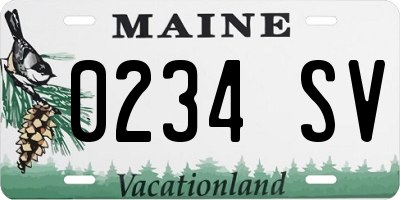 ME license plate 0234SV